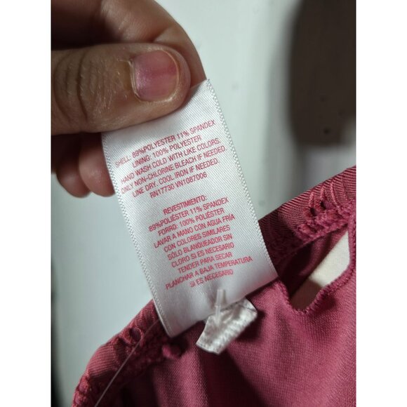 Xhilaration Womens Pink Floral Eyelet Lace One Piece Swimsuit Size Medium Boho - Picture 13 of 14